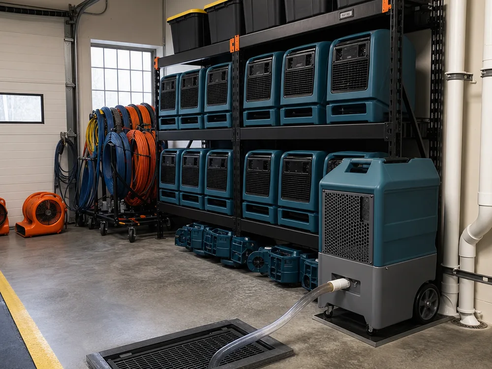 Professional restoration equipment and workspace